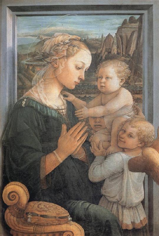Fra Filippo Lippi Madonna and Child with Two Angels, Germany oil painting art